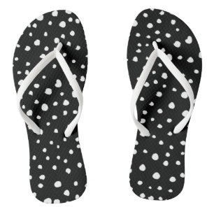 Dalmatiner Punkte, Dalmatiner Spots, Schwarz und W Badesandalen