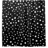 Dalmatiner Punkte, Dalmatiner Spots, Schwarz und W Duschvorhang (Vorderseite)