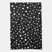 Dalmatiner Punkte, Dalmatiner Spots, Schwarz und W Geschirrtuch (Vertikal)
