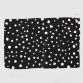 Dalmatiner Punkte, Dalmatiner Spots, Schwarz und W Golfhandtuch (Horizontal)