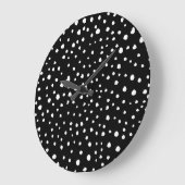 Dalmatiner Punkte, Dalmatiner Spots, Schwarz und W Große Wanduhr (Winkel)