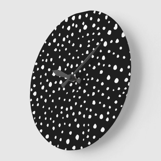 Dalmatiner Punkte, Dalmatiner Spots, Schwarz und W Große Wanduhr (Winkel)