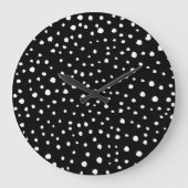Dalmatiner Punkte, Dalmatiner Spots, Schwarz und W Große Wanduhr (Vorderseite)