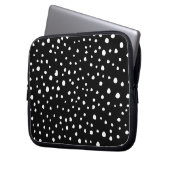 Dalmatiner Punkte, Dalmatiner Spots, Schwarz und W Laptopschutzhülle (Vorderseite Links)