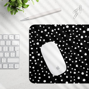 Dalmatiner Punkte, Dalmatiner Spots, Schwarz und W Mousepad