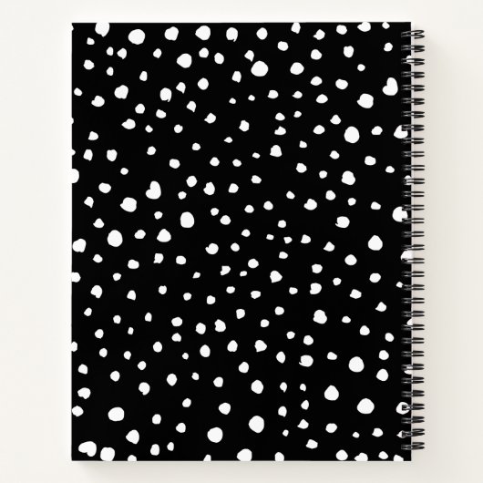 Dalmatiner Punkte, Dalmatiner Spots, Schwarz und W Notizblock (Rückseite)