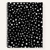 Dalmatiner Punkte, Dalmatiner Spots, Schwarz und W Notizblock (Vorderseite)