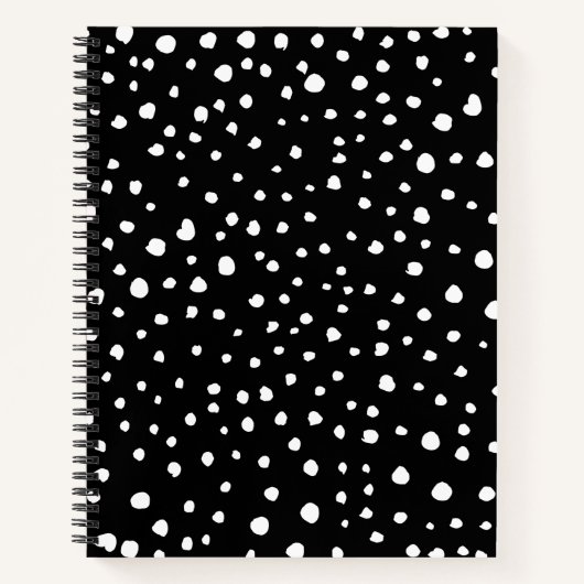 Dalmatiner Punkte, Dalmatiner Spots, Schwarz und W Notizblock (Vorderseite)