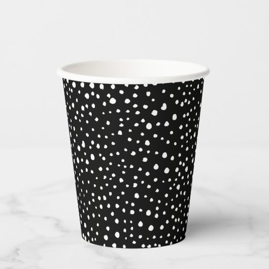 Dalmatiner Punkte, Dalmatiner Spots, Schwarz und W Pappbecher (Vorderseite)
