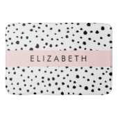 Dalmatiner Punkte, Punkte, schwarz und weiß, Ihr N Badematte (Vorderseite)