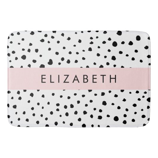 Dalmatiner Punkte, Punkte, schwarz und weiß, Ihr N Badematte (Vorderseite)