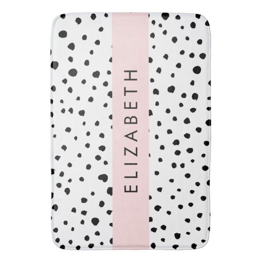 Dalmatiner Punkte, Punkte, schwarz und weiß, Ihr N Badematte (Vorderseite Vertikal)