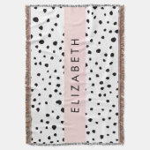 Dalmatiner Punkte, Punkte, schwarz und weiß, Ihr N Decke (Vorderseite Vertikal)