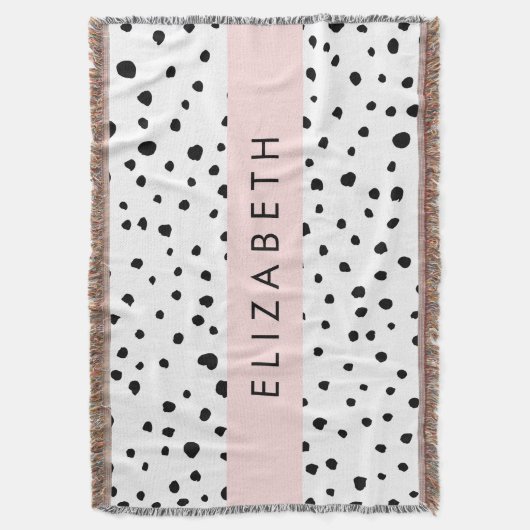 Dalmatiner Punkte, Punkte, schwarz und weiß, Ihr N Decke (Vorderseite Vertikal)