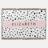 Dalmatiner Punkte, Punkte, schwarz und weiß, Ihr N Decke (Vorderseite)