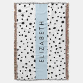 Dalmatiner Punkte, Punkte, schwarz und weiß, Ihr N Decke (Vorderseite Vertikal)