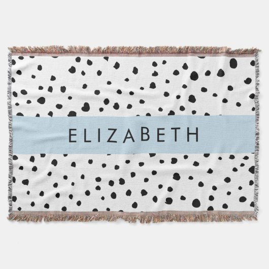 Dalmatiner Punkte, Punkte, schwarz und weiß, Ihr N Decke (Vorderseite)