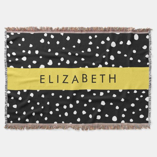 Dalmatiner Punkte, Punkte, schwarz und weiß, Ihr N Decke (Vorderseite)