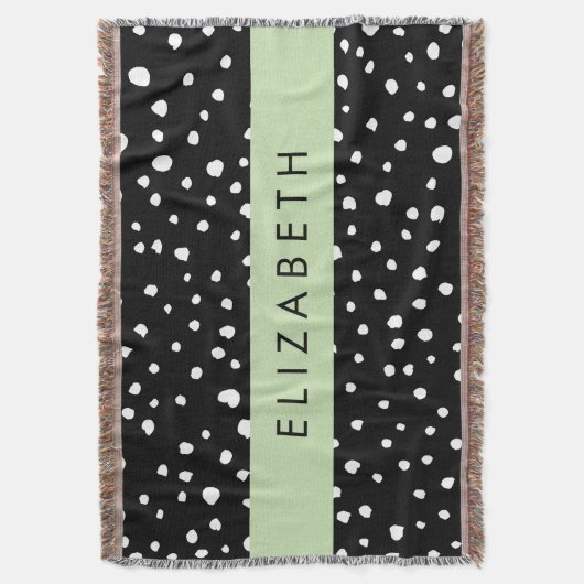 Dalmatiner Punkte, Punkte, schwarz und weiß, Ihr N Decke (Vorderseite Vertikal)