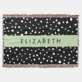Dalmatiner Punkte, Punkte, schwarz und weiß, Ihr N Decke (Vorderseite)
