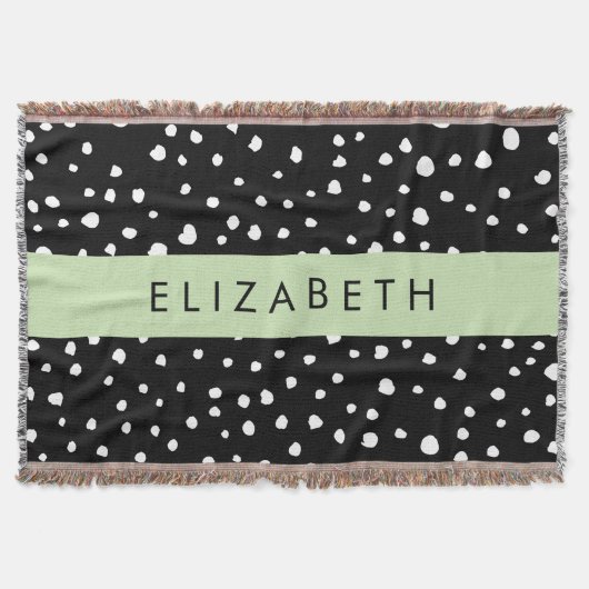 Dalmatiner Punkte, Punkte, schwarz und weiß, Ihr N Decke (Vorderseite)