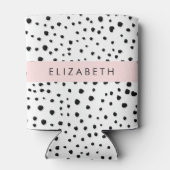 Dalmatiner Punkte, Punkte, schwarz und weiß, Ihr N Dosenkühler (Rückseite)