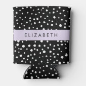 Dalmatiner Punkte, Punkte, schwarz und weiß, Ihr N Dosenkühler (Vorderseite)