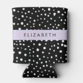 Dalmatiner Punkte, Punkte, schwarz und weiß, Ihr N Dosenkühler (Rückseite)