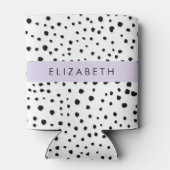 Dalmatiner Punkte, Punkte, schwarz und weiß, Ihr N Dosenkühler (Rückseite)