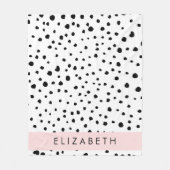 Dalmatiner Punkte, Punkte, schwarz und weiß, Ihr N Fleecedecke (Vorderseite)