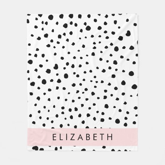 Dalmatiner Punkte, Punkte, schwarz und weiß, Ihr N Fleecedecke (Vorderseite)