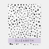 Dalmatiner Punkte, Punkte, schwarz und weiß, Ihr N Fleecedecke (Vorderseite)