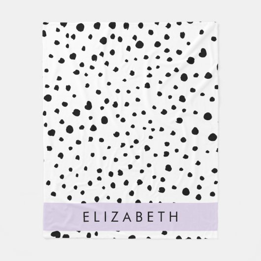 Dalmatiner Punkte, Punkte, schwarz und weiß, Ihr N Fleecedecke (Vorderseite)