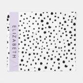 Dalmatiner Punkte, Punkte, schwarz und weiß, Ihr N Fleecedecke (Vorderseite (Horizontal))