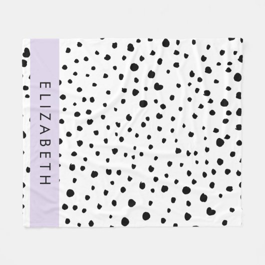 Dalmatiner Punkte, Punkte, schwarz und weiß, Ihr N Fleecedecke (Vorderseite (Horizontal))