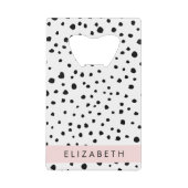 Dalmatiner Punkte, Punkte, schwarz und weiß, Ihr N Geldbeutel Flaschenöffner (Vorderseite)