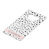 Dalmatiner Punkte, Punkte, schwarz und weiß, Ihr N Geldbeutel Flaschenöffner (Rückseite Schrägansicht)