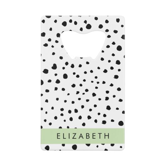 Dalmatiner Punkte, Punkte, schwarz und weiß, Ihr N Geldbeutel Flaschenöffner (Vorderseite)