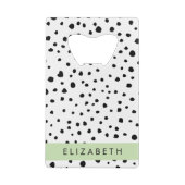 Dalmatiner Punkte, Punkte, schwarz und weiß, Ihr N Geldbeutel Flaschenöffner (Rückseite)