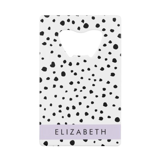 Dalmatiner Punkte, Punkte, schwarz und weiß, Ihr N Geldbeutel Flaschenöffner (Vorderseite)