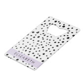 Dalmatiner Punkte, Punkte, schwarz und weiß, Ihr N Geldbeutel Flaschenöffner (Rückseite Schrägansicht)