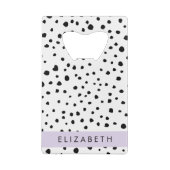 Dalmatiner Punkte, Punkte, schwarz und weiß, Ihr N Geldbeutel Flaschenöffner (Rückseite)