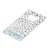 Dalmatiner Punkte, Punkte, schwarz und weiß, Ihr N Geldbeutel Flaschenöffner (Vorderseite Schrägansicht)