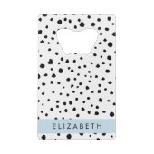 Dalmatiner Punkte, Punkte, schwarz und weiß, Ihr N Geldbeutel Flaschenöffner (Rückseite)