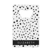 Dalmatiner Punkte, Punkte, schwarz und weiß, Ihr N Geldbeutel Flaschenöffner (Vorderseite)