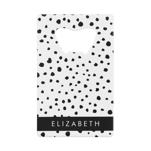 Dalmatiner Punkte, Punkte, schwarz und weiß, Ihr N Geldbeutel Flaschenöffner (Vorderseite)