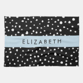 Dalmatiner Punkte, Punkte, schwarz und weiß, Ihr N Geschirrtuch (Horizontal)