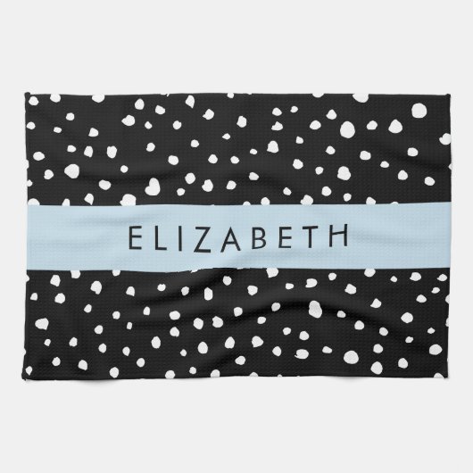 Dalmatiner Punkte, Punkte, schwarz und weiß, Ihr N Geschirrtuch (Horizontal)