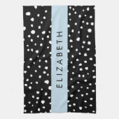 Dalmatiner Punkte, Punkte, schwarz und weiß, Ihr N Geschirrtuch (Vertikal)