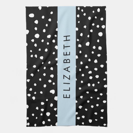 Dalmatiner Punkte, Punkte, schwarz und weiß, Ihr N Geschirrtuch (Vertikal)